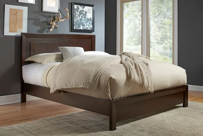 Element Wood Platform Bed in Chocolate Brown
