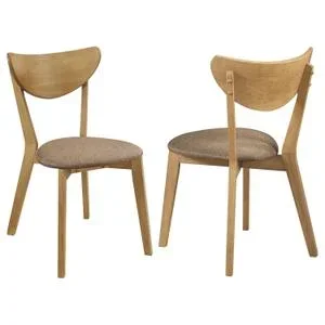 Elowen Wood Dining Side Chair Light Walnut (set of 2)