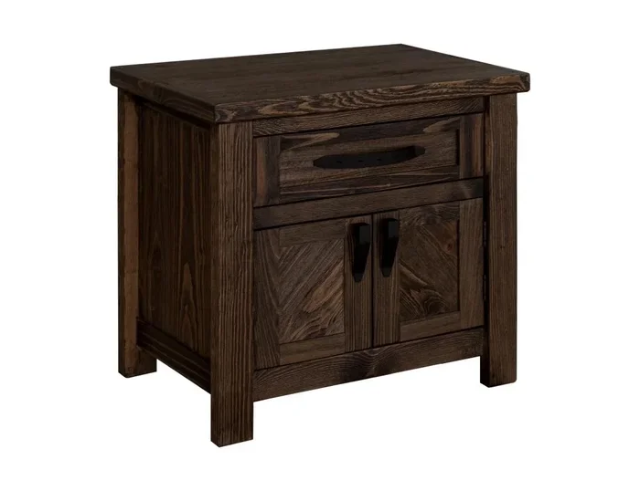 Farmhouse 2-Door Nightstand with Microfiber-Lined Top Drawer