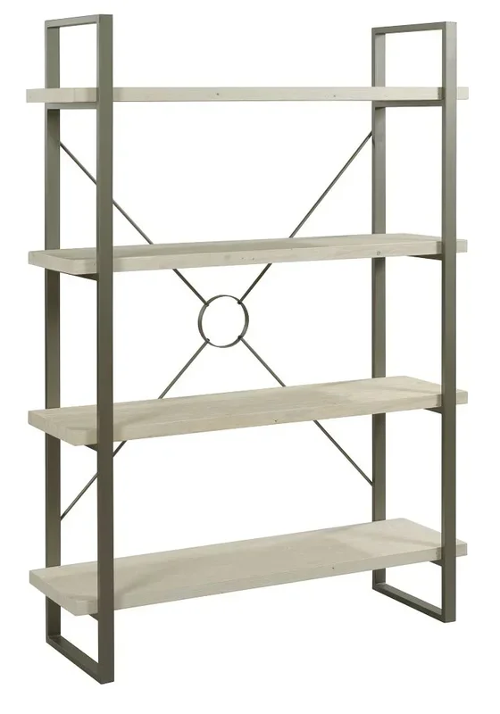Farmhouse Reclaimed Wood/Metal Etagere with 4 Shelves