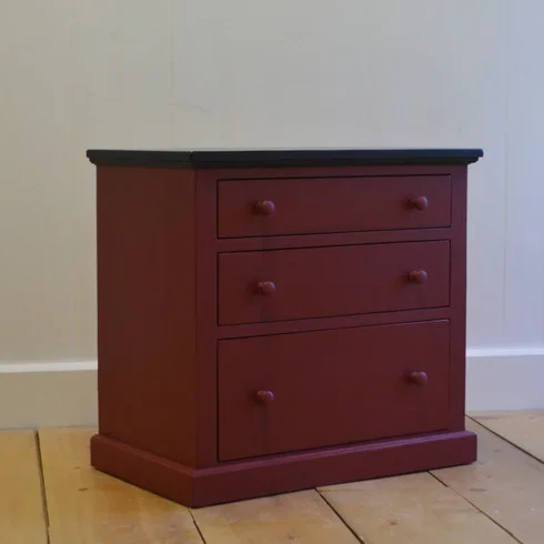 Farmhouse Three Drawer Bedside Table – English Farmhouse Furniture Manufacturing | Ann Bradshaw Kirchofer