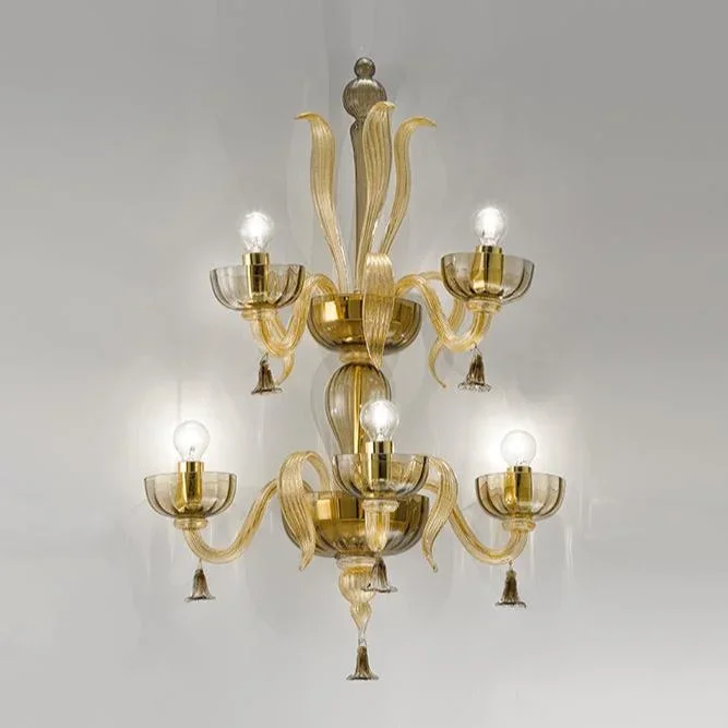Fine Italian wall sconce | Five Arms | Murano Glass