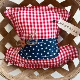 Gingham Check 4th of July Hat Bowl Filler