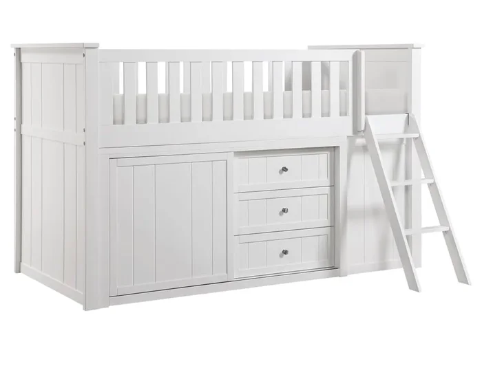 Griffin Low Loft Twin Bed w/ Dresser and Bookcase