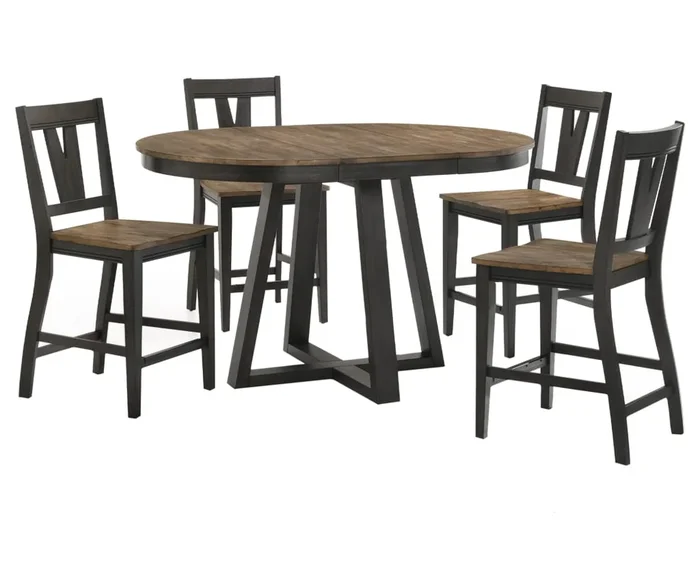 Haskell 5 Pc. Counter Height Dining Set w/ Splat Back Barstools