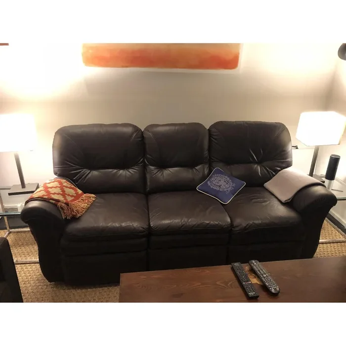 La-Z-Boy Brown Leather Reclining Sofa