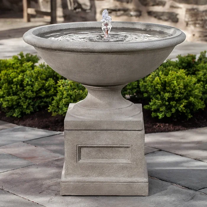 Large Classic Stone Fountain – Grey Stone Patina
