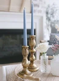 Leaf Accent Taper Candle Holder Set of 2