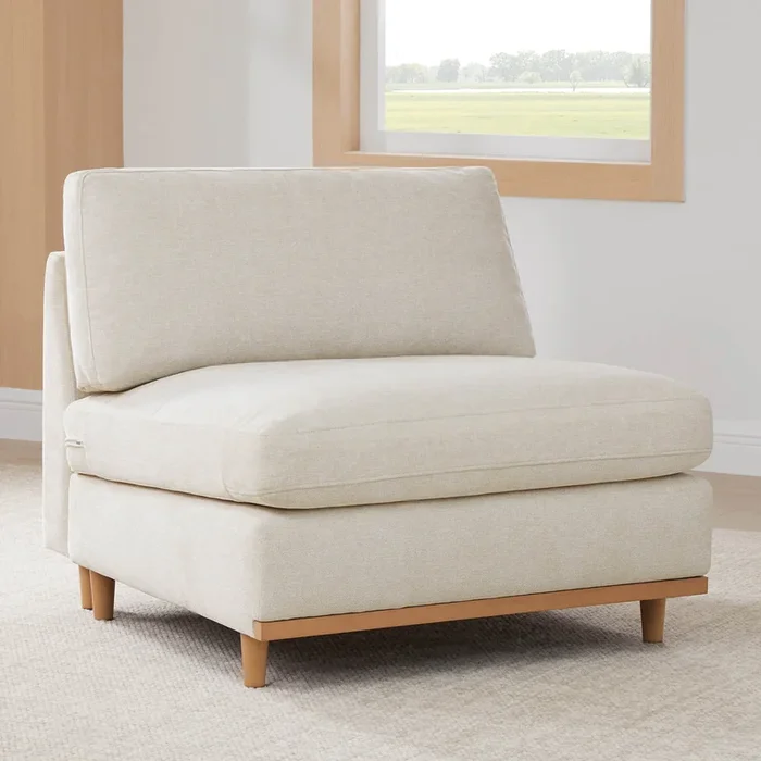 Liam Overstuffed Feather Modular Armless Seat