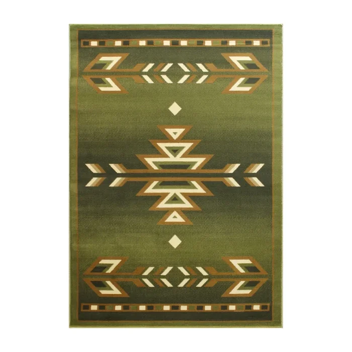 Lodi Collection Southwestern Area Rug – Olefin Rug with Jute Backing for Hallway, Entryway, Bedroom, Living Room