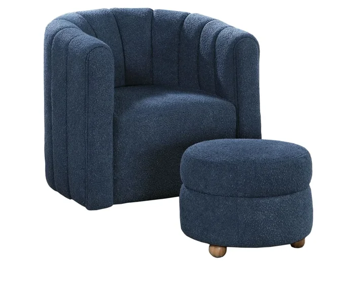 Londyn Swivel Accent Chair w/ Ottoman