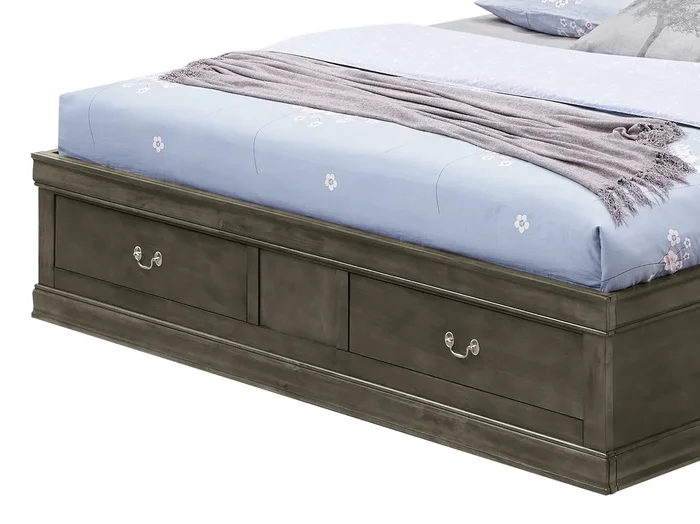 Louis Phillipe Storage Bed Gray By Glory