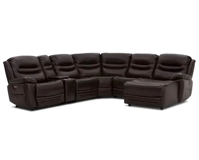 Lounge II 6 Pc. Leather Tri-Power Reclining Sectional