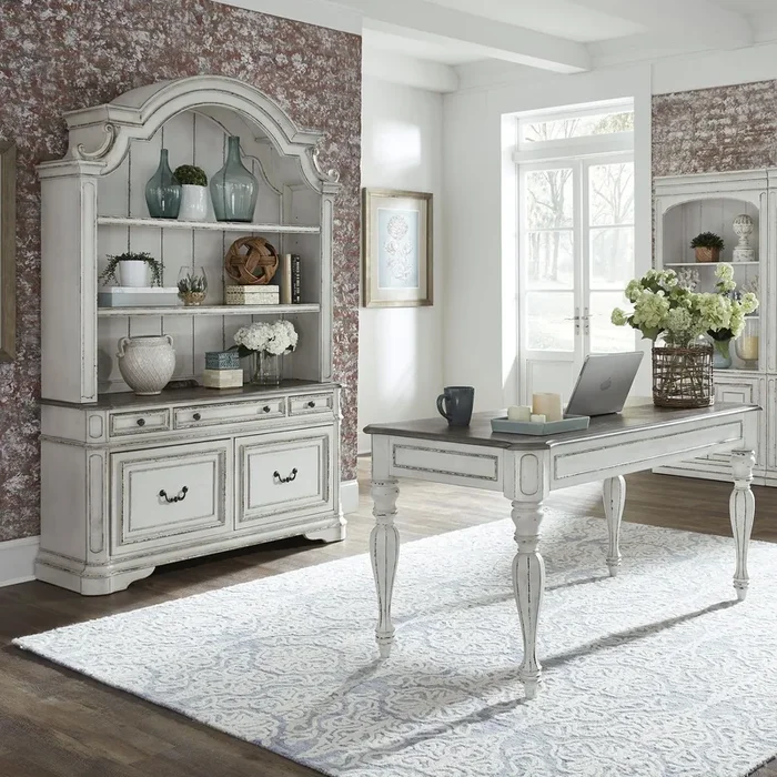 Magnolia Manor Desk and Hutch Office Set
