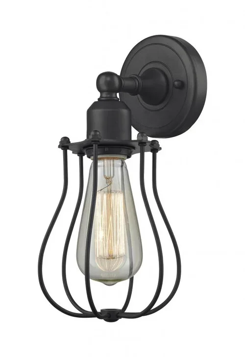 Muselet – 1 Light – 6 inch – Matte Black – Sconce (3442|900-1W-BK-CE513-BK)