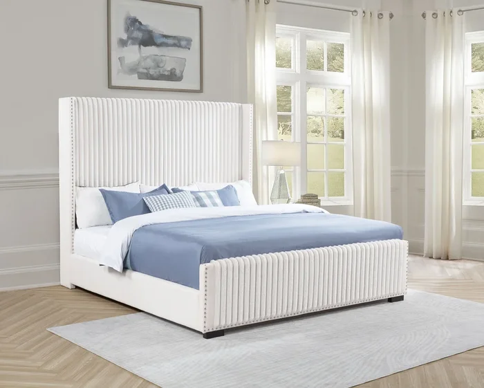 Natasha Upholstered Wingback Bed