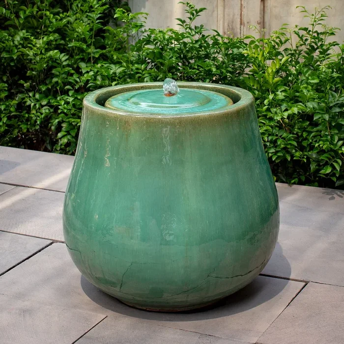 Nimbus Glazed Fountain – Sea Green