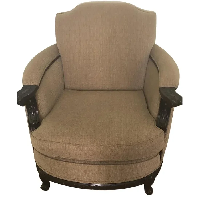 Pembrook Chair Mid Century Wood Queen Anne Wingback Chair
