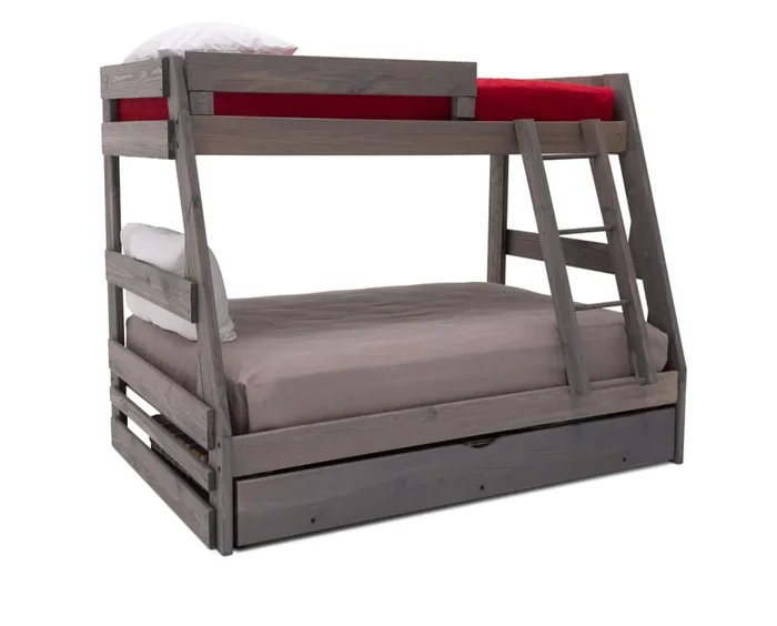Picket Twin-Full Bunk Bed with Trundle