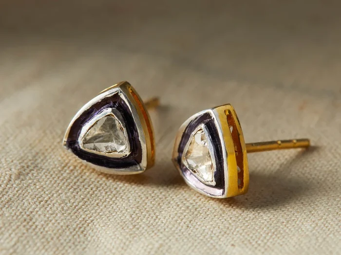 Polki Diamond Stud Earrings