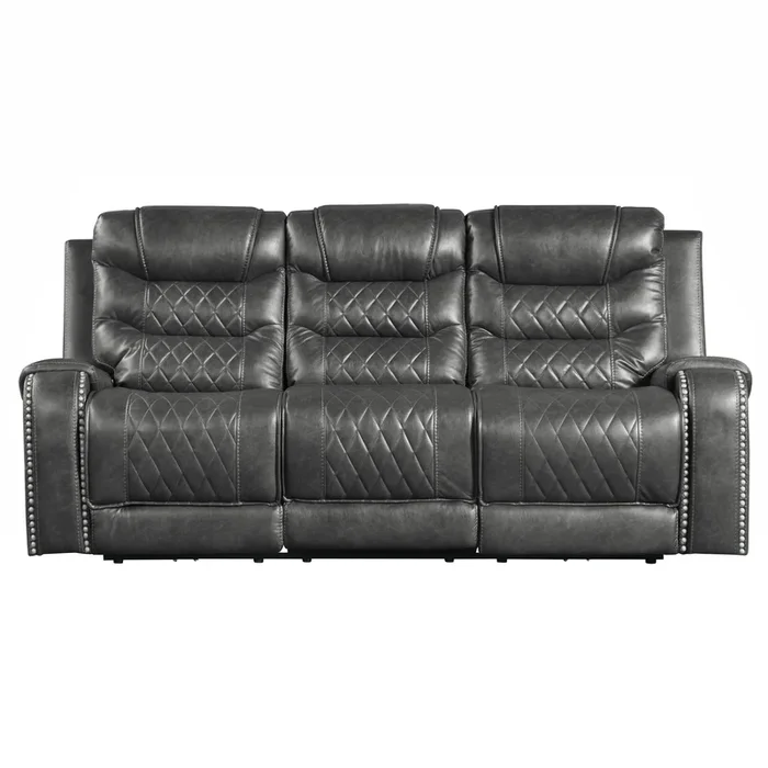 Putnam Power Double Reclining Sofa with Center Drop-Down Cup Holders, Receptacles and USB Ports