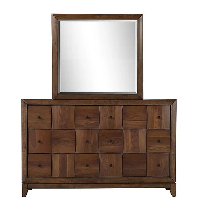 Raymour & Flanigan Light Walnut Dresser w/ Mirror