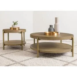 Ridge Round Coffee Table Sand Was Finish