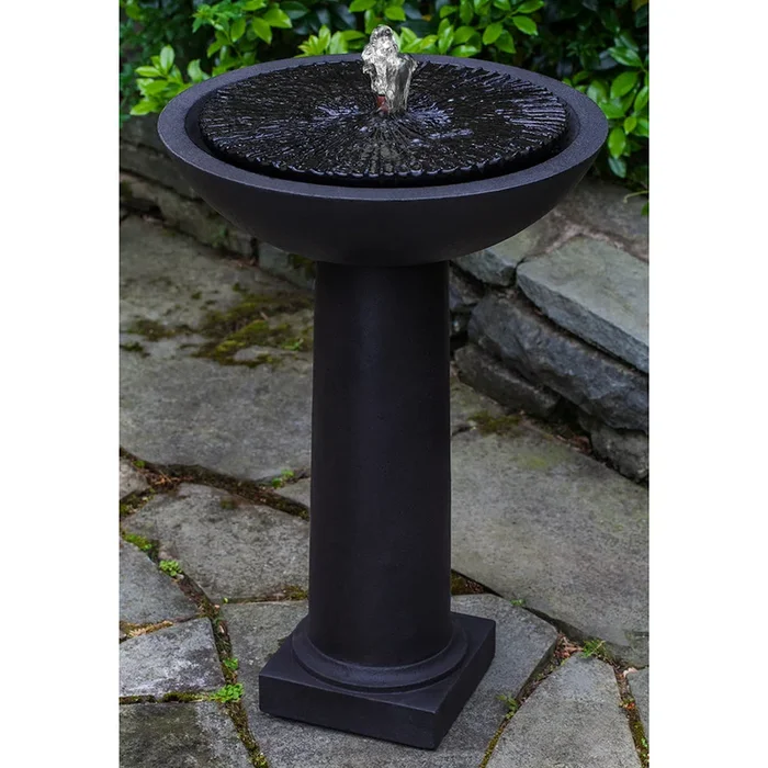 Round Garden Stone Fountain – Nero Nuovo Patina