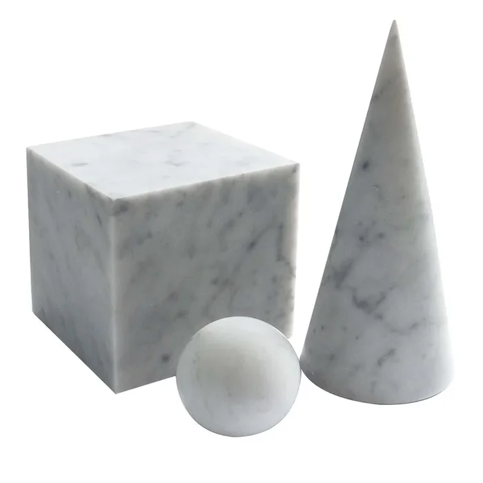 Set of Decorative Objects Paper Weights Book Holders in White Carrara Marble