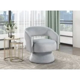 Shala Light Grey Swivel Accent Chair