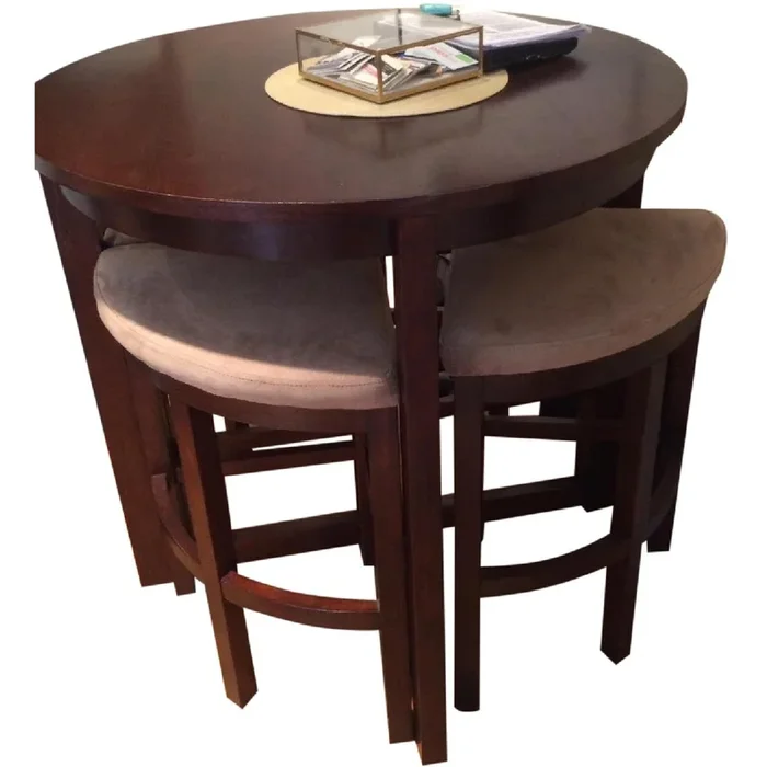 Tall Round Dining Room Table w/ 4 Stools