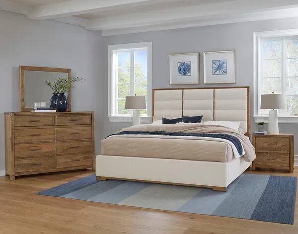 Transitional 4-Piece KingUpholstered Bedroom Set