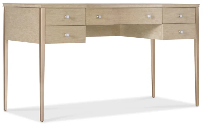 Transitional 5-Drawer Dressing Table with Stone Top