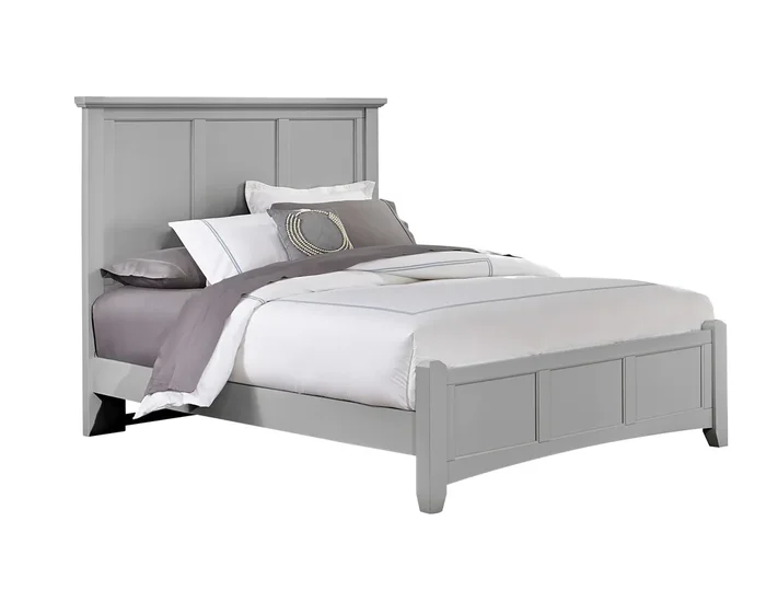 Transitional King Mansion Bed with Low Profile Footboard