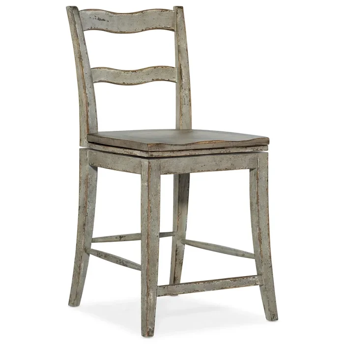 Transitional Ladder Back Swivel Counter Stool
