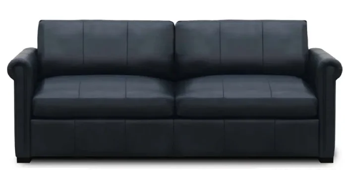Transitional Leather Queen Sofa Sleeper w/Rolled Arms