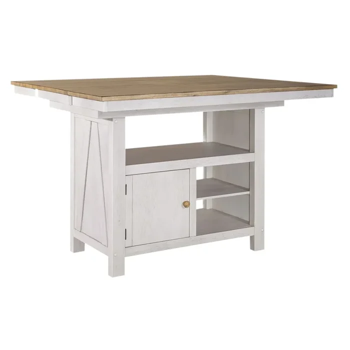 Transitional Two-Toned Kitchen Island with Butterfly Leaf