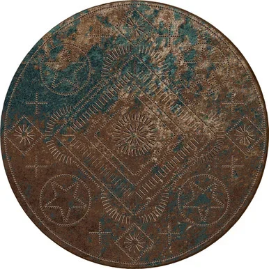 Turquoise Bronze Canyon Rug – 8 Ft. Round