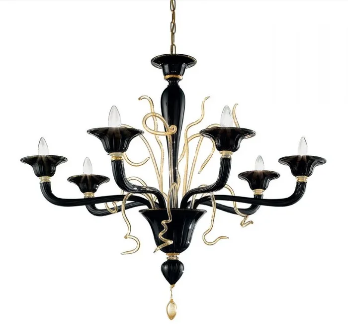 Unusual And Quirky Modern Red Or Black Venetian Chandelier In 4 Sizes