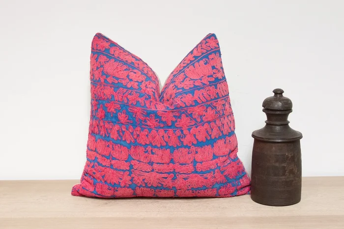 Vina Embroidered Floral Pillow