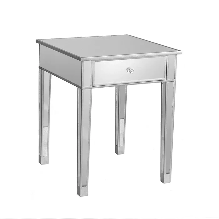 Wayfair Wildon Home Hamilton Mirrored End Table w/ Drawer