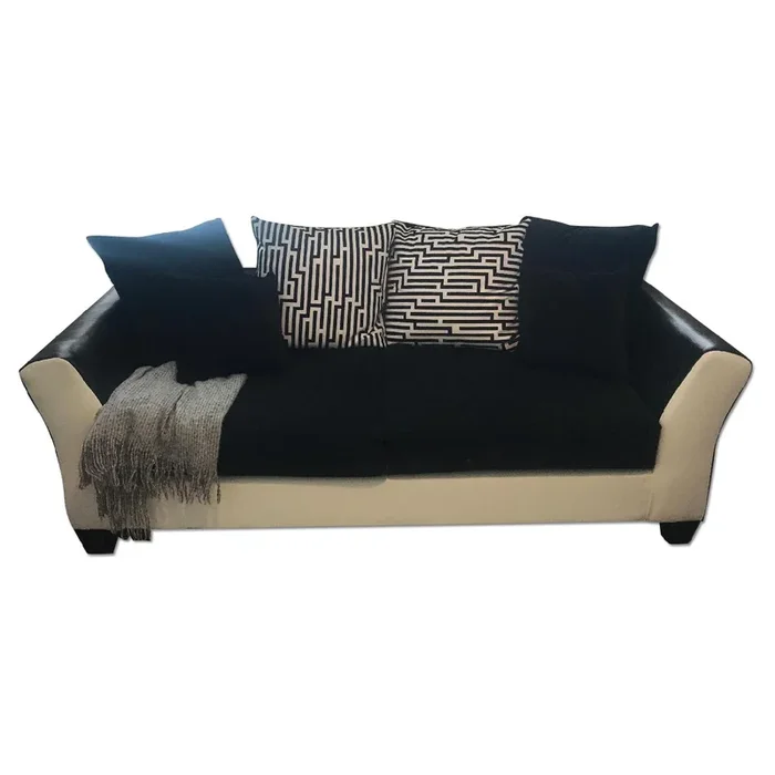 Wildon Home Black & White Modern Terscott Sofa