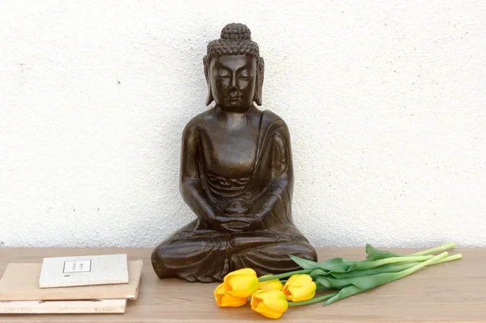 Zen Serenity Polished Stone Carved Buddha (Trade)